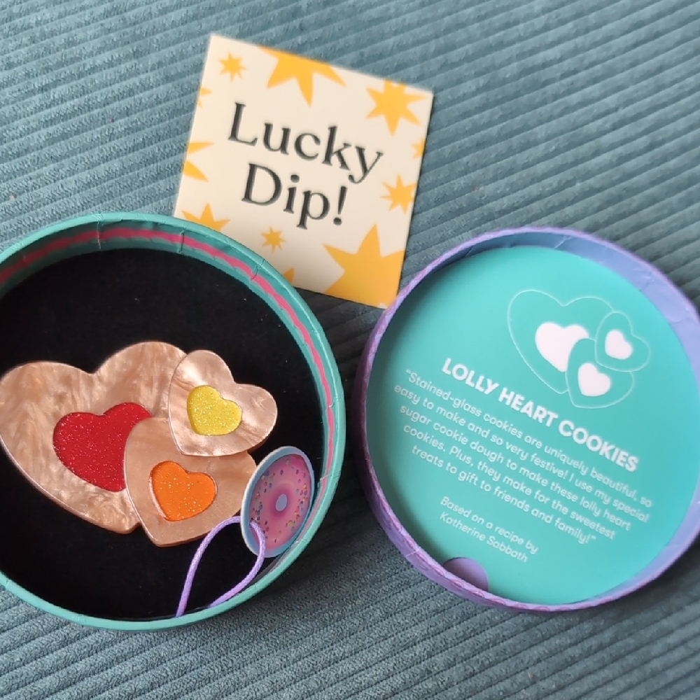 Erstwilder x Katherine Sabbath Lolly Heart Cookies Brooch